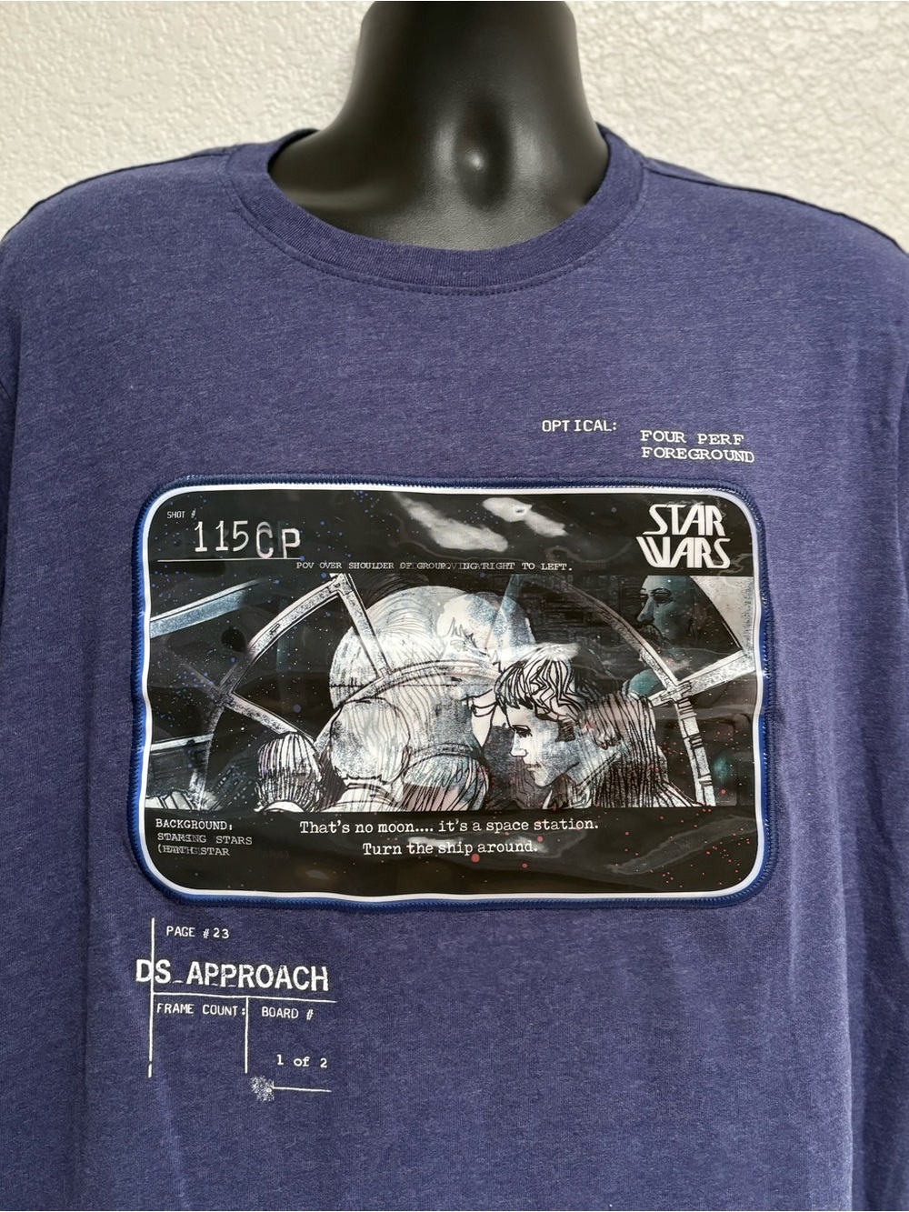 Star Wars Navy Blue Tee with Tan Patch Graphic